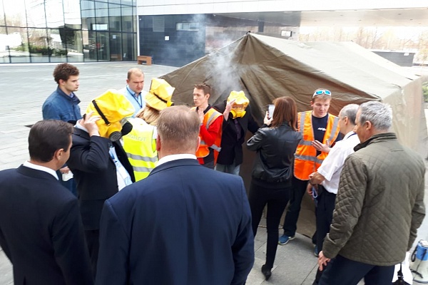 Тренировка по эвакуации при пожаре в головном административном здании авиакомпании «Аэрофлот»